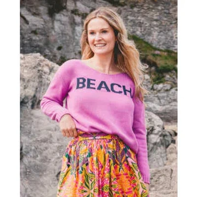 The Aloft Shop Aloft Beach Knitted Crew In Pink