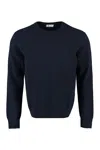 THE (ALPHABET) BLUE WOOL AND CASHMERE PULLOVER FOR MEN