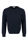 The (alphabet) Blue Wool And Cashmere Pullover For Men In Blue