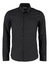 The (alphabet) Buttoned-up Cotton Shirt In Black
