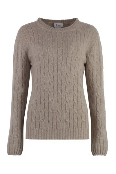 The (alphabet) Cashmere And Silk Blend Sweater In Brown
