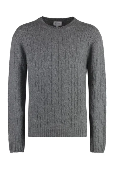 The (alphabet) Cashmere Blend Cable-knit Sweater In Gray