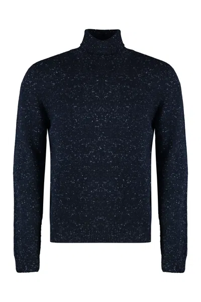 The (alphabet) The Alphabet Cashmere Blend Turtleneck Sweater In Blue
