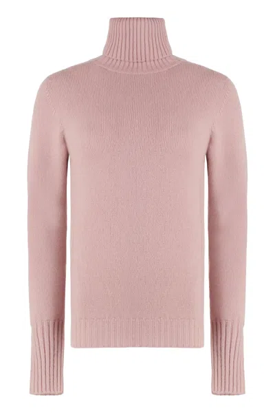 The (alphabet) Cashmere Turtleneck Pullover In Pink