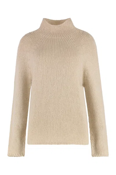 The (alphabet) Cashmere Turtleneck Sweater In Brown