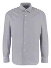 The (alphabet) Checked Cotton Shirt In Gray