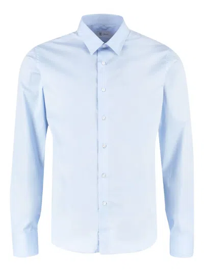 The (alphabet) Stretch Cotton Shirt In Blue