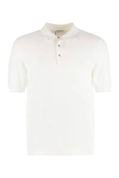 The (alphabet) Cotton Knit Polo Shirt In Neutral