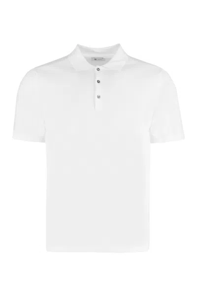 The (alphabet) Cotton Knit Polo Shirt In White