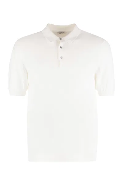 The (alphabet) Cotton Knit Polo Shirt In White