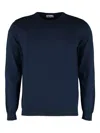 The (alphabet) Crew-neck Cotton Sweater In Blue