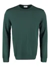 The (alphabet) Crew-neck Wool Pullover In Green