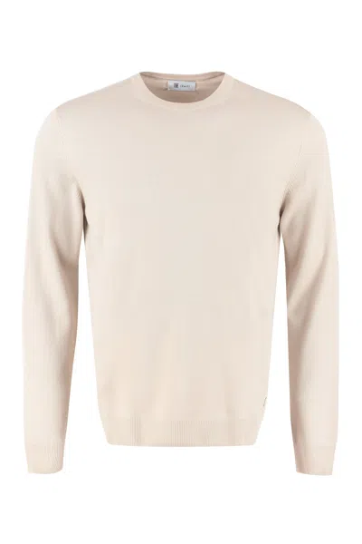 The (alphabet) Crew-neck Wool Sweater In Neutral