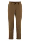 The (alphabet) Cuffed-hems Flat-front Trousers In Brown