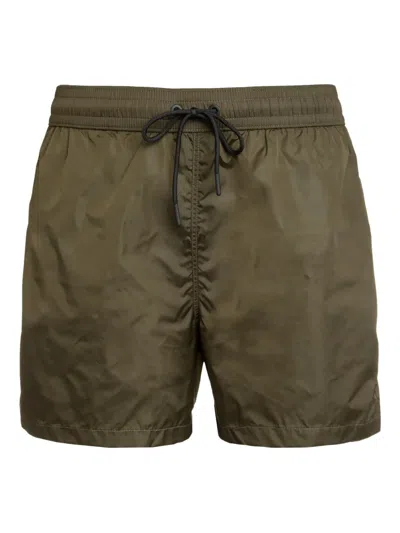 The (alphabet) Drawstring Swim Shorts In Green