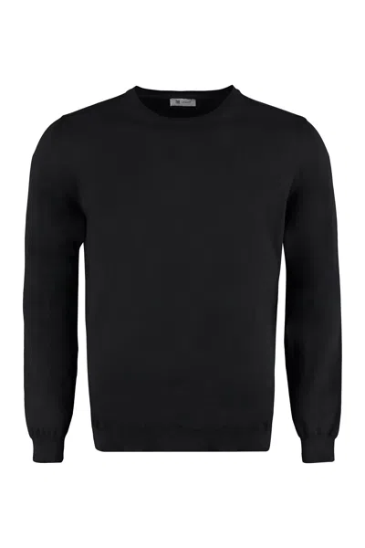 The (alphabet) Fine-knit Sweater In Black