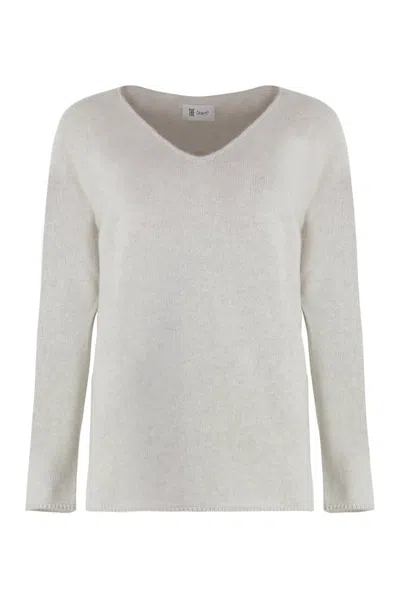 The (alphabet) The Alphabet Knit Cashmere Blend Sweater In Grey