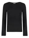 The (alphabet) Long-sleeves Top In Black