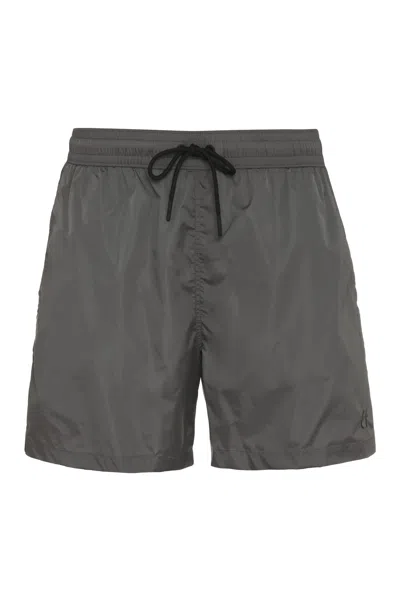 The (alphabet) Metal Nylon Swim Shorts In Gray