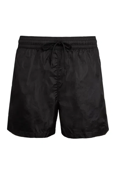 The (alphabet) The Alphabet Nylon With Side Pockets Swim Shorts In Black