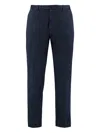 The (alphabet) Pleated Cotton Trousers In Blue