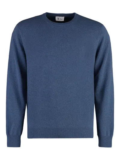 The (alphabet) Ribbed-knit Sweater In Blue