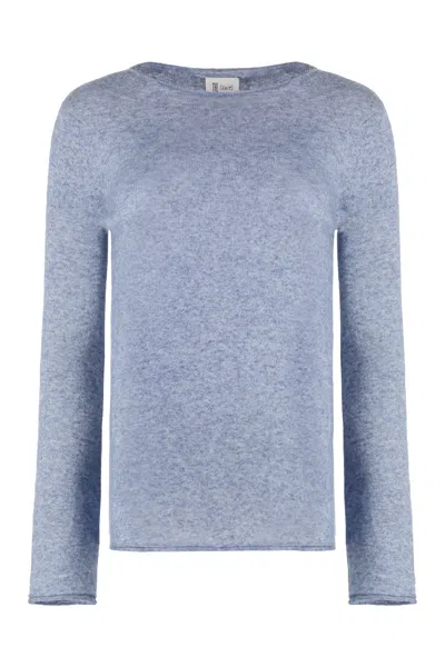 The (alphabet) Silk-cashmere Blend Pullover In Blue