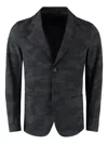 The (alphabet) Black Single-breasted Two-button Jacket For Men In Blue