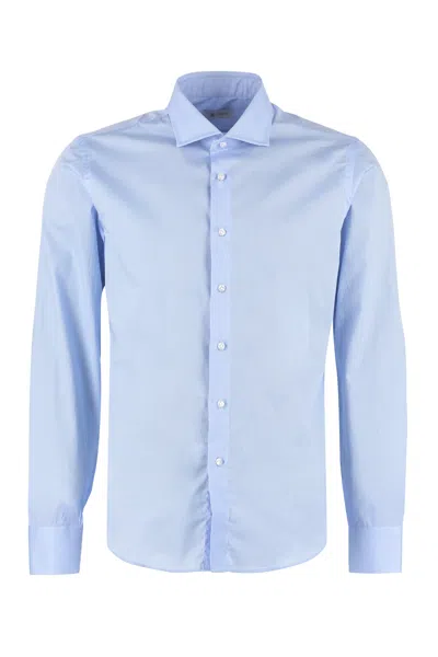 The (alphabet) Stretch Cotton Shirt In Blue