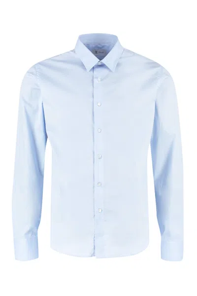The (alphabet) Stretch Cotton Shirt In Blue