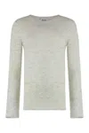 The (alphabet) Tory Burch Knit Silk Cashmere Blend Sweater In Grey