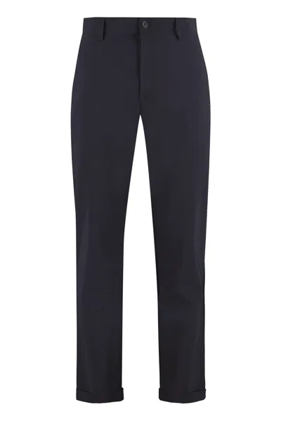The (alphabet) The Alphabet Tailored Navy Polyamide Trousers In Blue