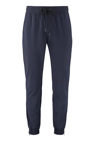 The (alphabet) Technical Fabric Pants With Zip Hem Opening In Blue