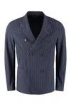 The (alphabet) The (jacket) - Double-breasted Jacket In Black