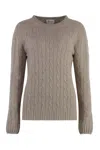 The (alphabet) Cable-knit Sweater In Beige
