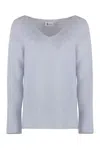 The (alphabet) The (knit) - Cashmere Blend Pullover In Blue