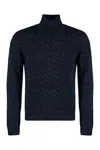 The (alphabet) Turtleneck Speckled Cashmere Sweater In Blue