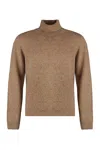 The (alphabet) Cashmere Blend Turtleneck Sweater In Brown