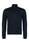 The (alphabet) Turtleneck Speckled Cashmere Sweater In Blue