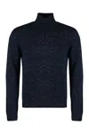 The (alphabet) Turtleneck Speckled Cashmere Sweater In Blue