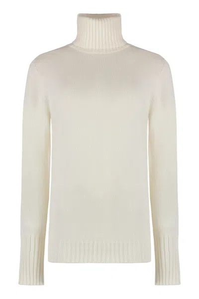 The (alphabet) Tory Burch Knit Turtleneck Pullover In White