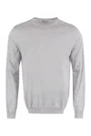 The (alphabet) Tory Burch Fine Knit Crew Neck Pullover In Grey