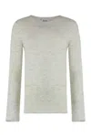The (alphabet) Tory Burch Knit Silk Cashmere Blend Sweater In Grey