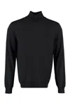 The (alphabet) Turtleneck Wool Sweater In Black
