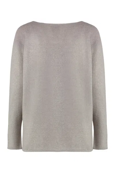 The (alphabet) Cashmere-blend V-neck Knit Pullover In Brown