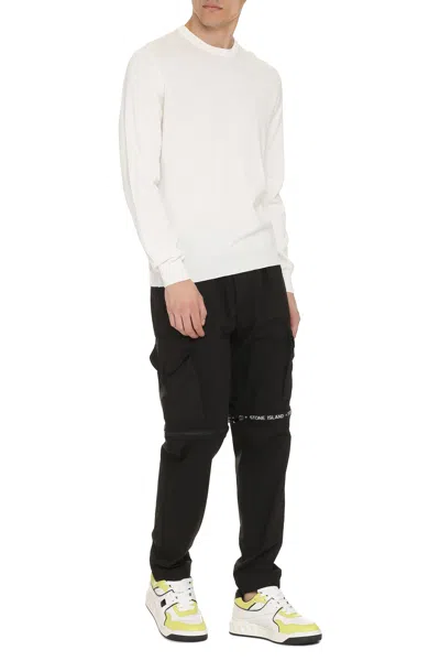 The (alphabet) The (knit) - Cotton Crew-neck Sweater In White