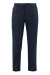 The (alphabet) Pleated Cotton Trousers In Blue