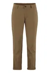 The (alphabet) Cuffed-hems Flat-front Trousers In Brown