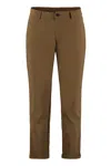 The (alphabet) Cuffed-hems Flat-front Trousers In Brown