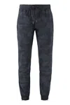 The (alphabet) Camouflage Drawstring Pants In Black